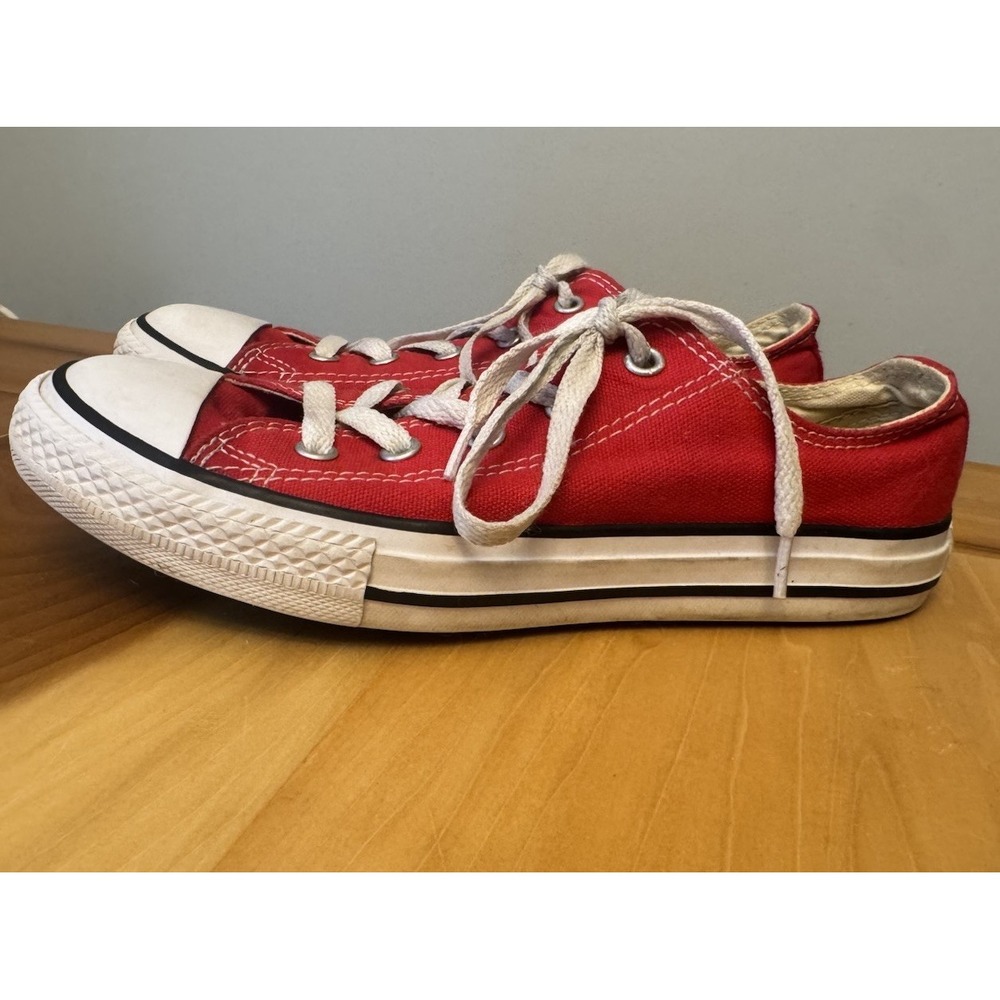 Converse Chuck Taylor All Star Red Low Top Sneakers Shoes Kids Youth 3